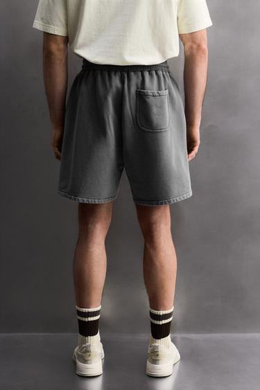 WASHED TRAINING JOGGER SHORTS - Grey / Blue by Zara - Image 2