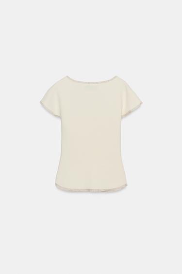CORSETRY-INSPIRED KNIT TOP - Ecru by Zara - Image 4