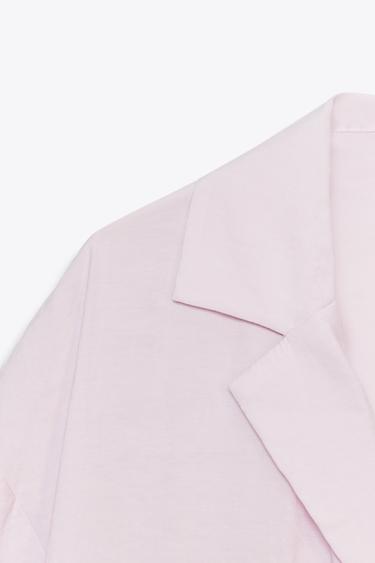 CHEMISE FLUIDE POCHE - Rose pâle de Zara - Image 7