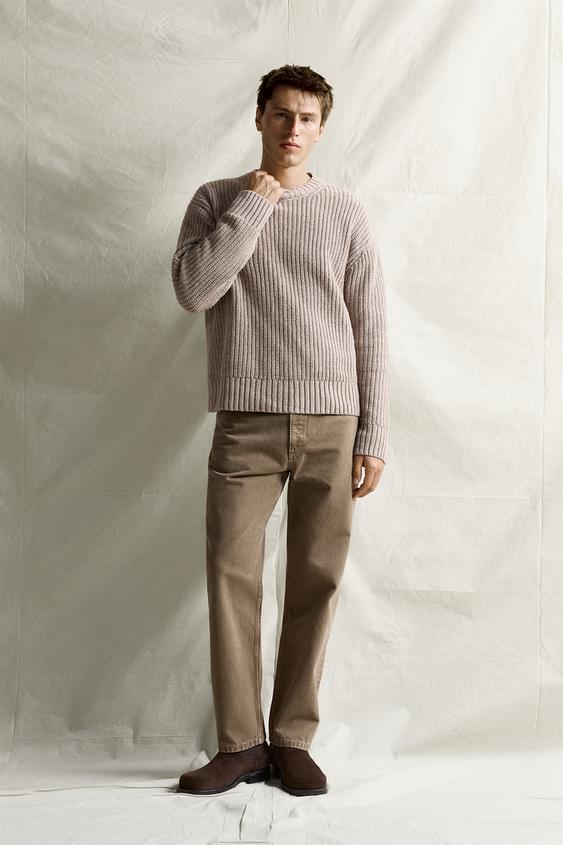 WASHED STRAIGHT-LEG TROUSERS - Light green by Zara - Image 0