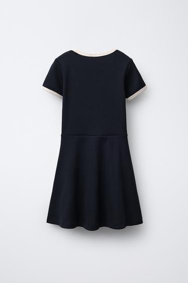 TEXT RIBBED DRESS - Navy blue by Zara - Image 1