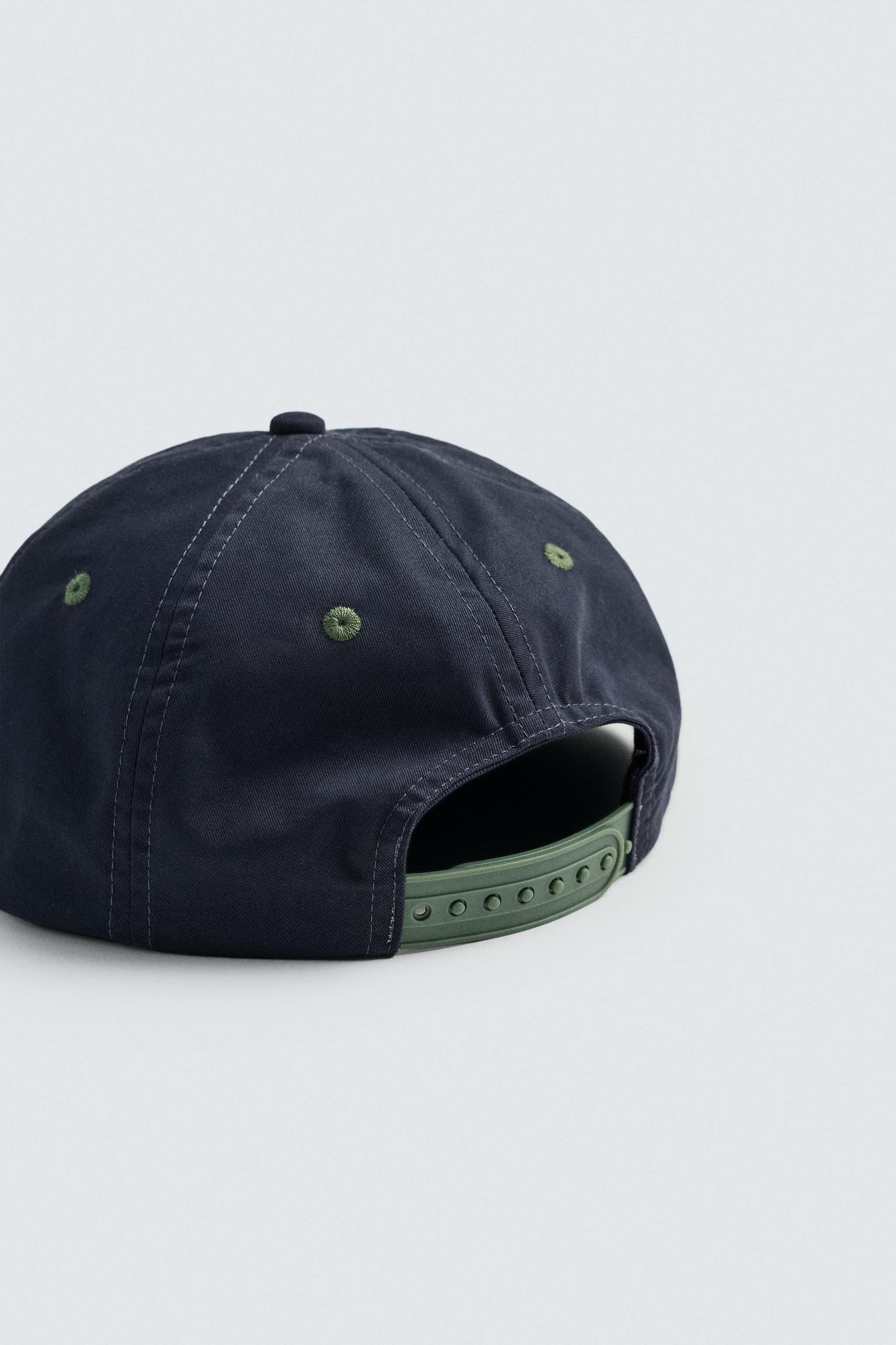 EMBROIDERED FLAT VISOR CAP - Navy blue | ZARA United States