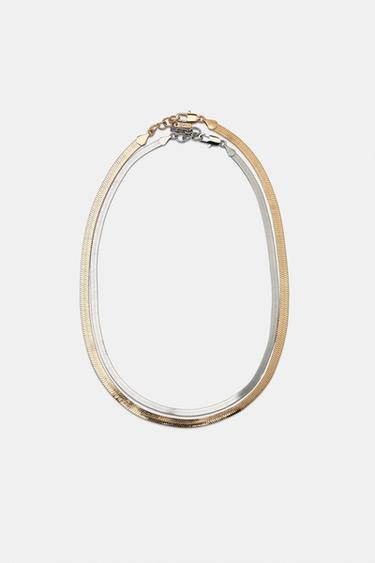DOUBLE CHAIN NECKLACE - Gold / Silver by Zara