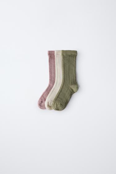 3-PACK OF TEXTURED SOCKS - Pink by Zara - Image 0