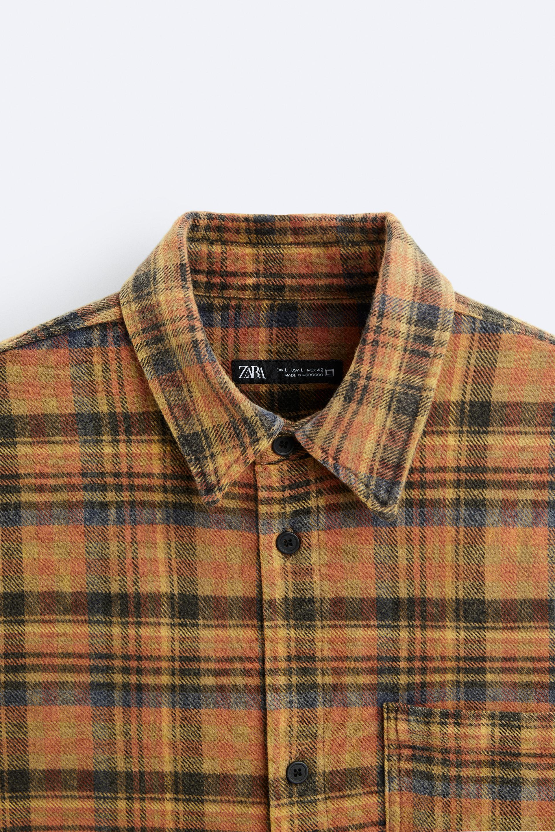 PLAID FLANNEL SHIRT - taupe brown
