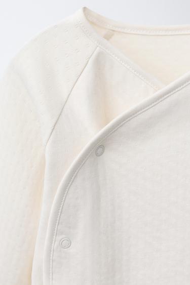 TEXTURED T-SHIRT AND GAITER SET - Ecru by Zara - Image 2