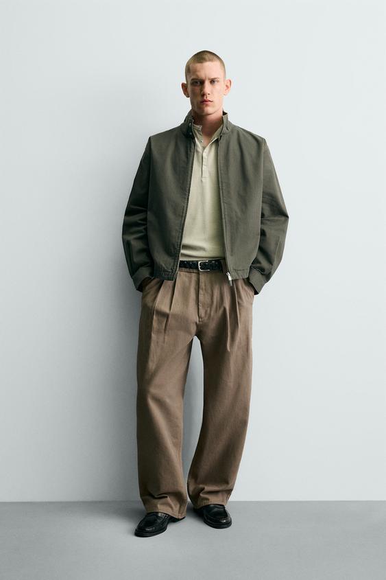 PLEATED BAGGY FIT CHINO PANTS