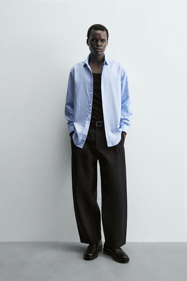 CAMISA SLIM FIT ESTRUCTURA - Celeste de Zara - Imagen 0