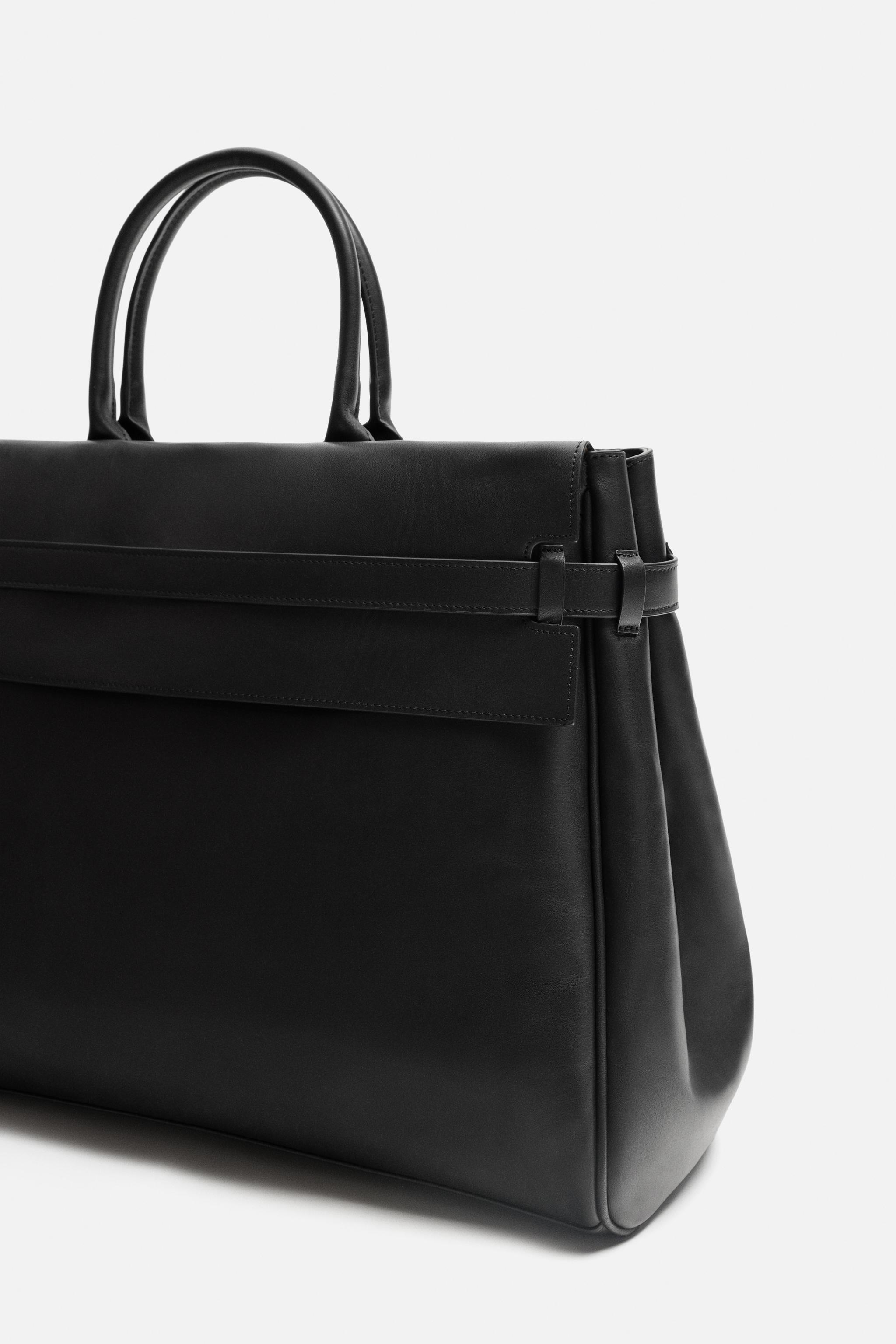 レザーハンドバッグ - ブラック | ZARA Japan / 日本