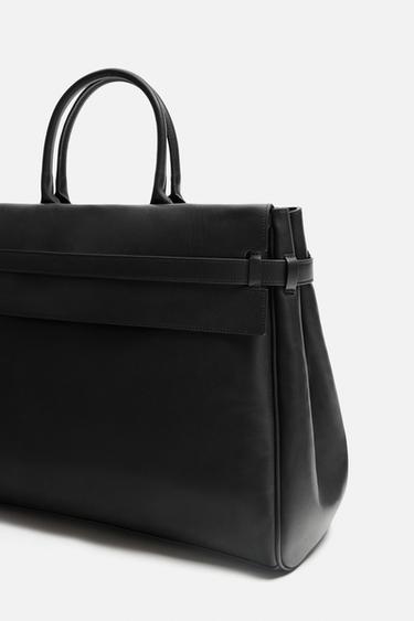 LEATHER HANDBAG - Black by Zara - Image 2