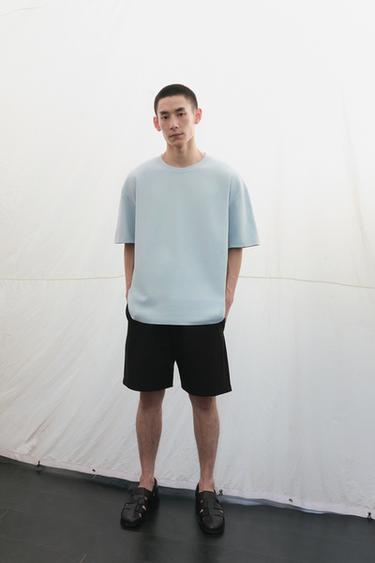 Zara 基本款重磅 T 恤 - 淡藍色