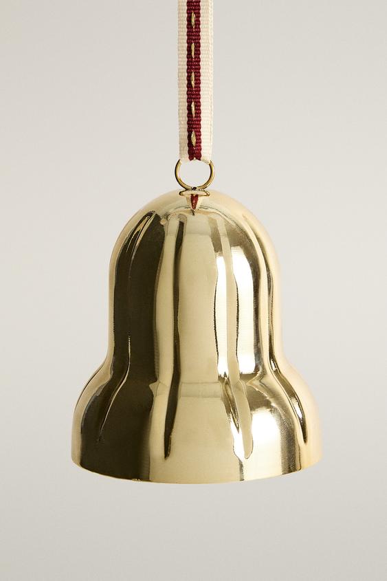 Zara GOLD BELL CHRISTMAS TREE DECORATION - Golden - Image 0