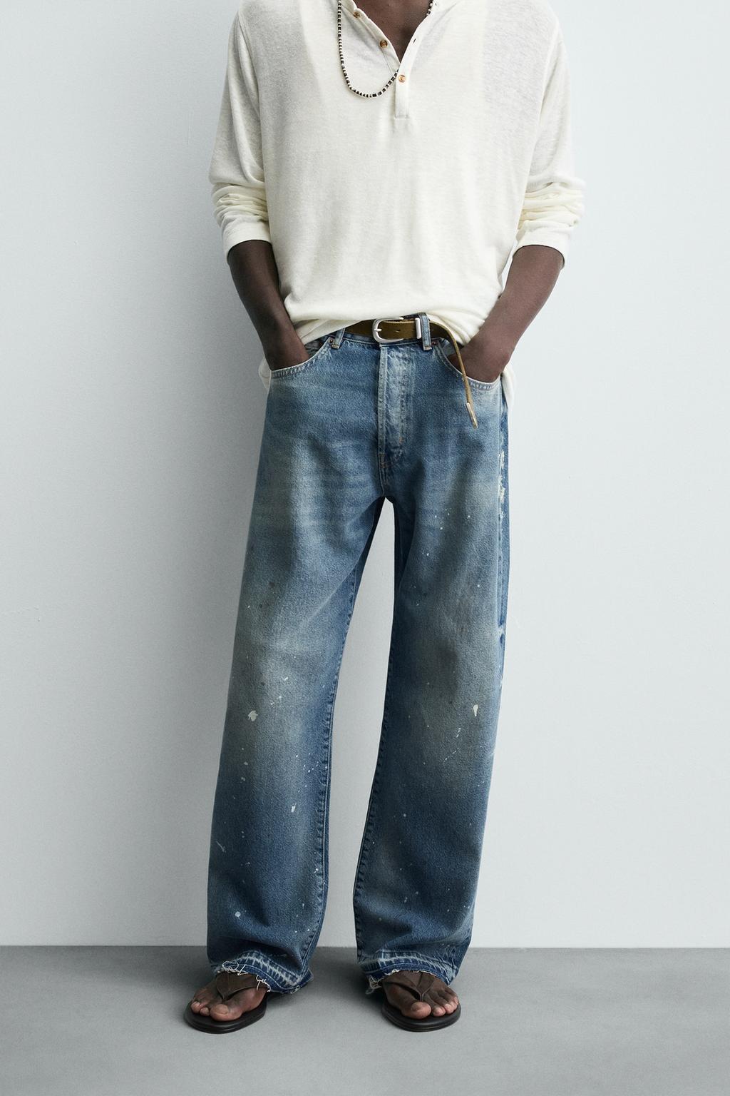 RELAXED FIT SPLATTER JEANS