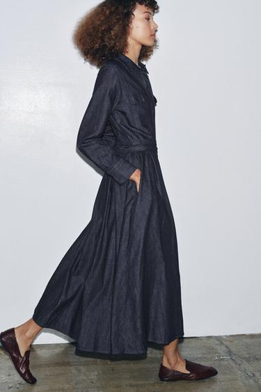ZW COLLECTION DENIM BELTED DRESS - Blue by Zara - Image 2