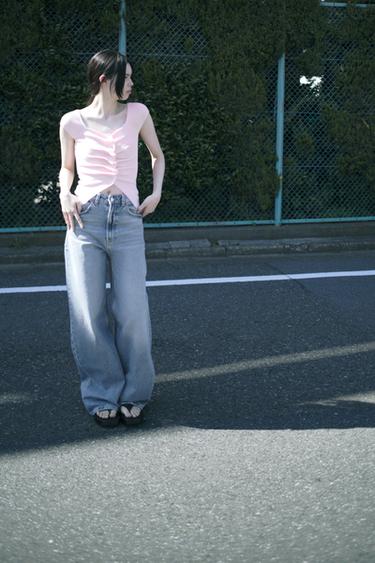 GATHERED KNIT TOP - Pink by Zara