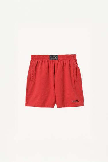 WILLY CHAVARRIA X ZARA EMBROIDERED JOGGER BERMUDA SHORTS - Red by Zara