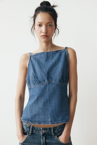 DENIM TOP - Blue by Zara - Image 0