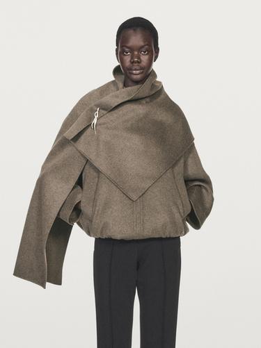Bomber con bufanda mezcla lana - 210 de Zara