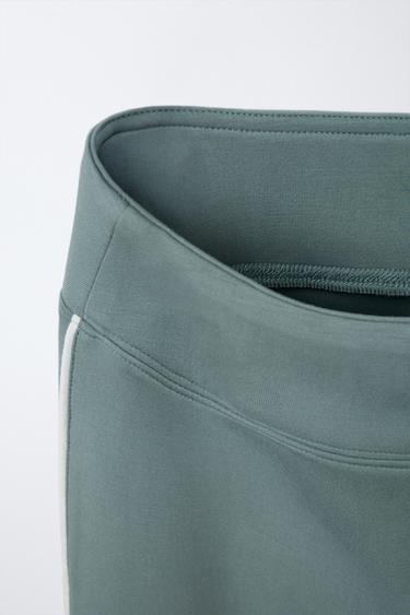 MODAL BELL BOTTOM LEGGINGS - Green by Zara - Image 4