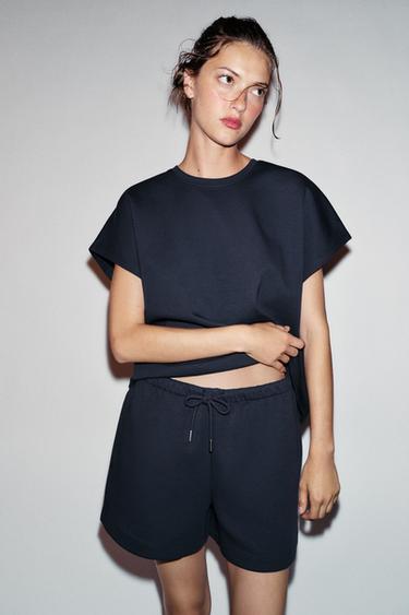 BERMUDA INTERLOCK - Bleu marine de Zara
