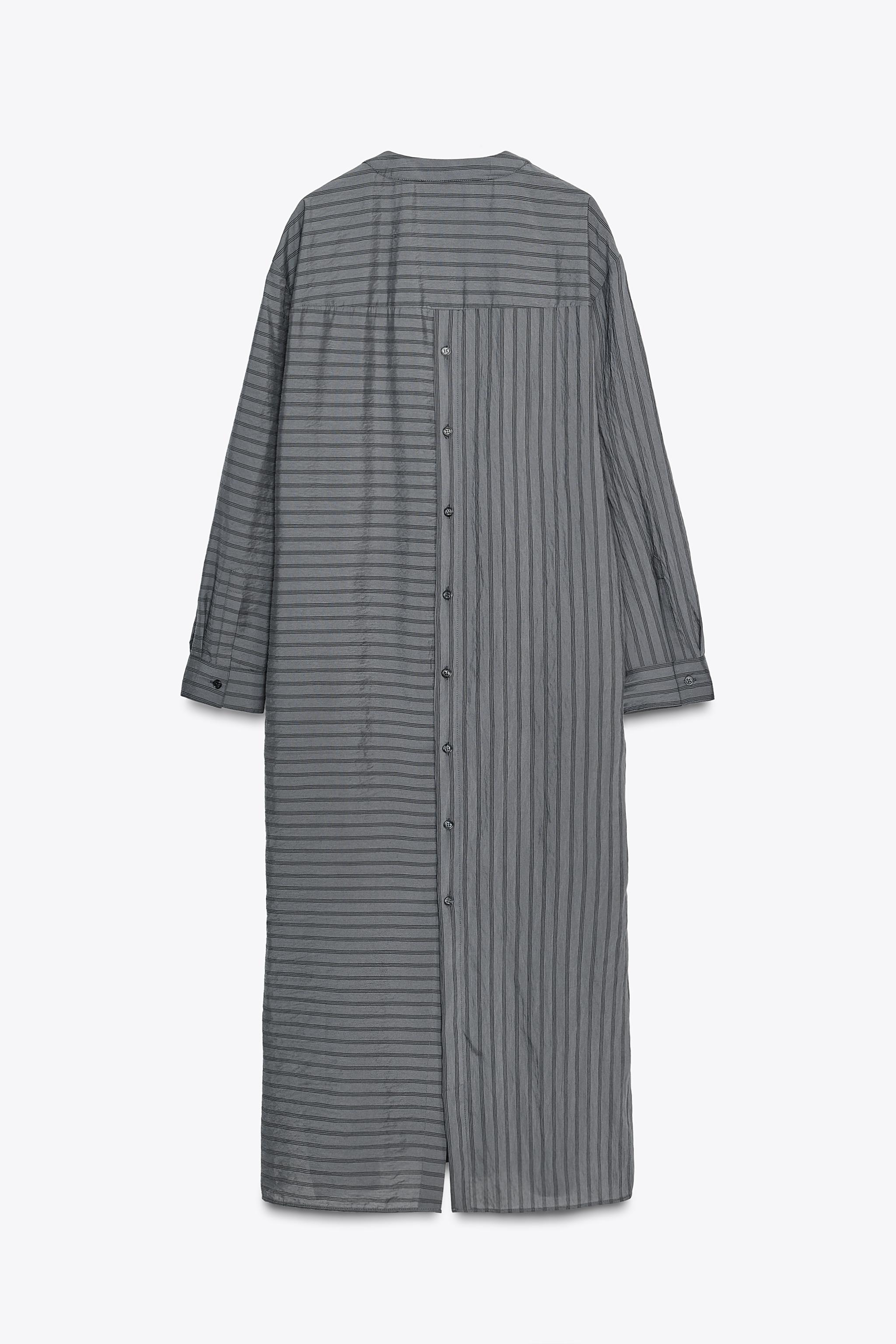 ZARA リネン100% カフタン ZW COLLECTION 2731/061 100% LINEN KAFTAN DRESS ZW COLLECTION - Gray | ZARA United