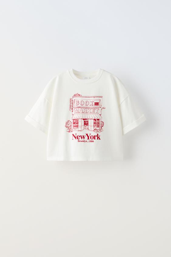 プリント Tシャツ - ホワイト/レッド | ZARA Japan / 日本 