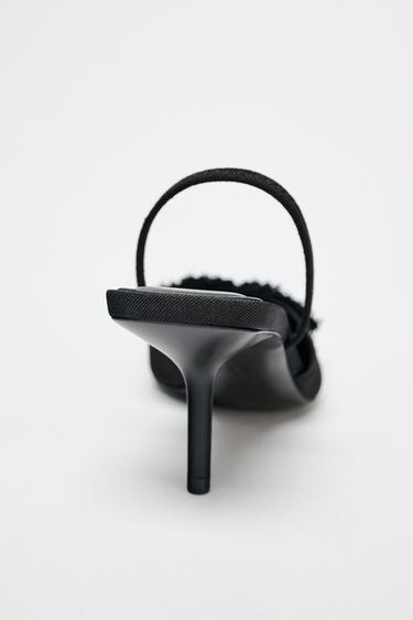 BOW SLINGBACK HEELS - Black by Zara