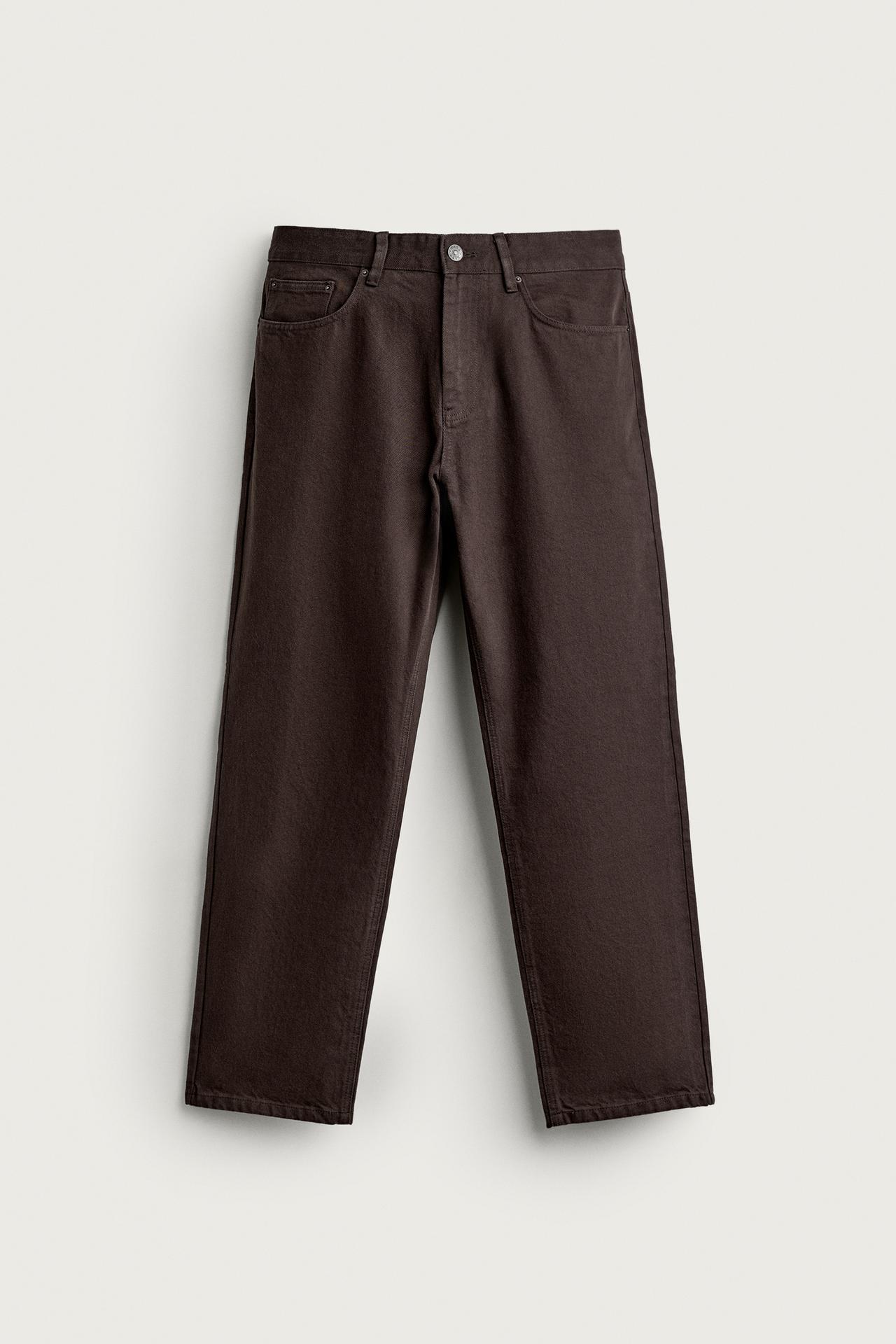 STRAIGHT-LEG TROUSERS — Brown