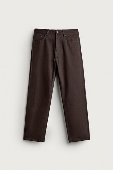 STRAIGHT-LEG TROUSERS — Brown 1