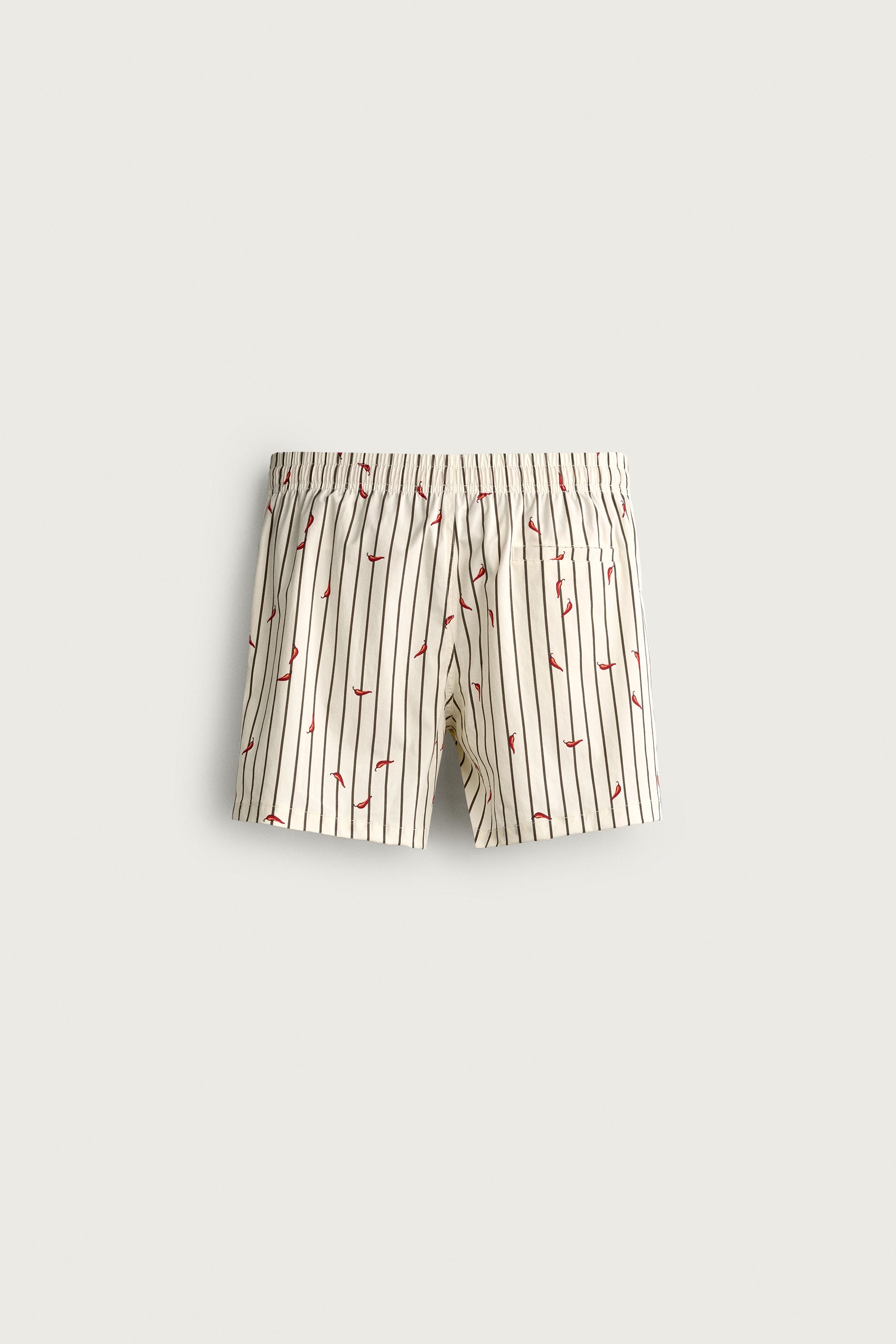 CHILI STRIPE MID-LENGTH SWIMSUIT