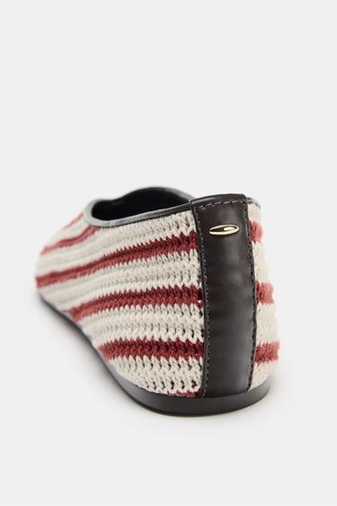 STRIPED FABRIC BALLET FLATS - Multicoloured by Zara - Image 5