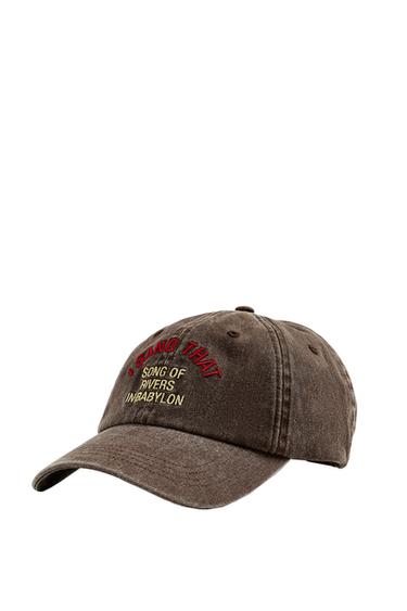 CAPPELLO SLAVATO TESTO RICAMATO A CONTRASTO - Marrone di Zara