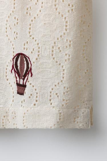 CHEMISE EN MAILLE CROCHET BRODÉE - Écru de Zara - Image 3