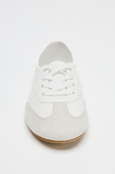 DERBYS COMBINÉES PLATES - Blanc de Zara - Image 4