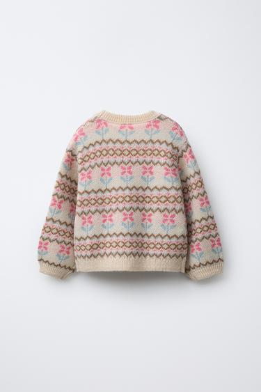 PULL EN MAILLE JACQUARD AVEC LAINE - Fuchsia de Zara - Image 1
