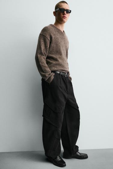 RELAXED FIT CARGO TROUSERS - Black by Zara - Image 4