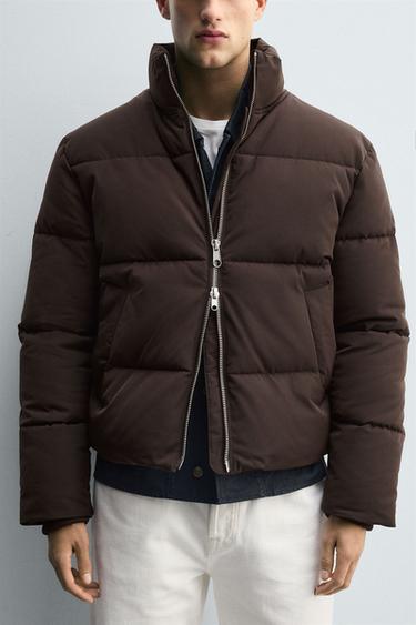 VESTE REMBOURRÉE BOXY FIT DÉPERLANTE - Chocolat de Zara - Image 5