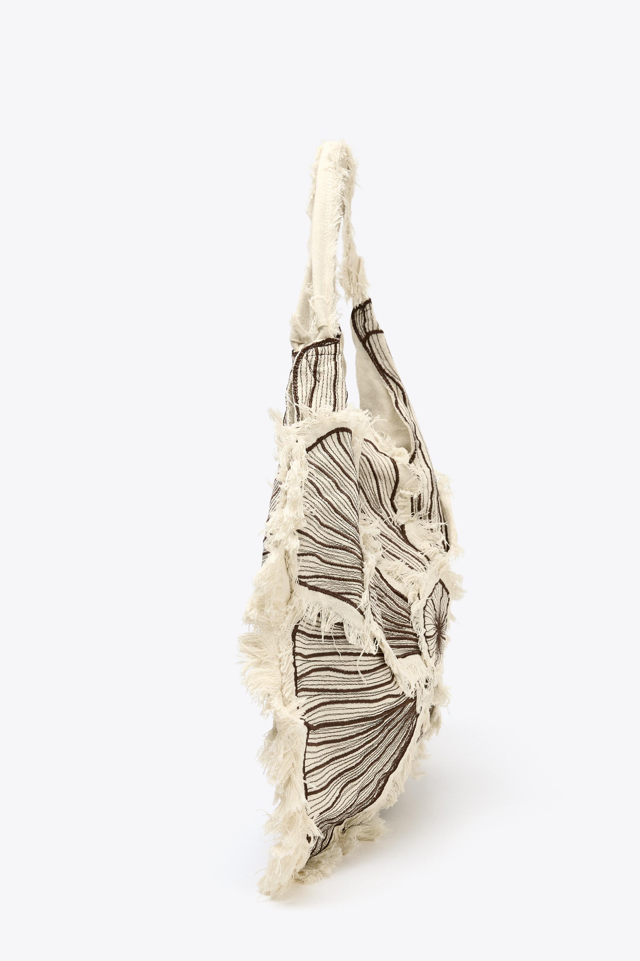 ZARA【NEW】FLORAL EMBROIDERED MAXI TOTE BAG FLORAL EMBROIDERED MAXI TOTE BAG - Brown | ZARA Georgia