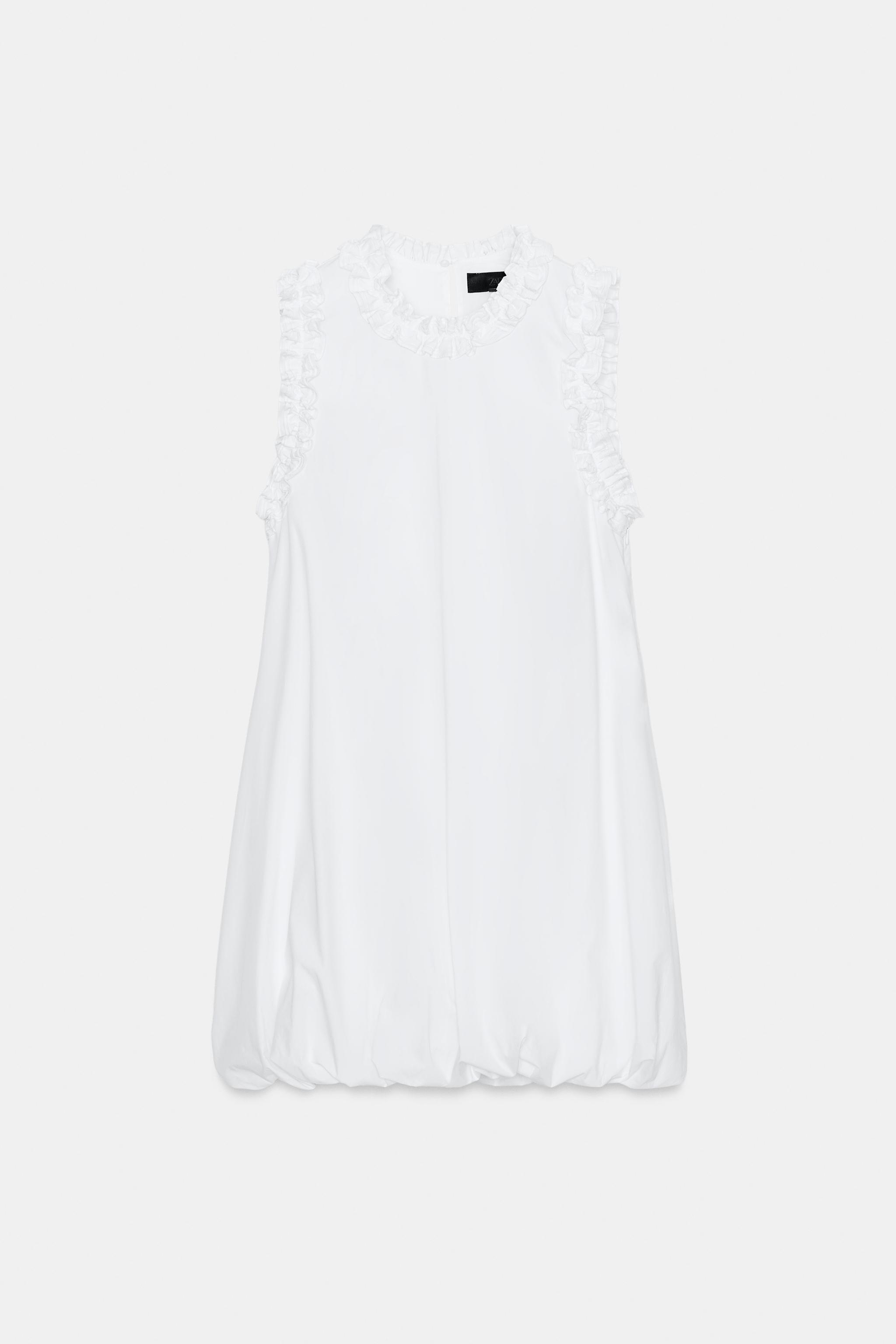 RUFFLED POPLIN DRESS