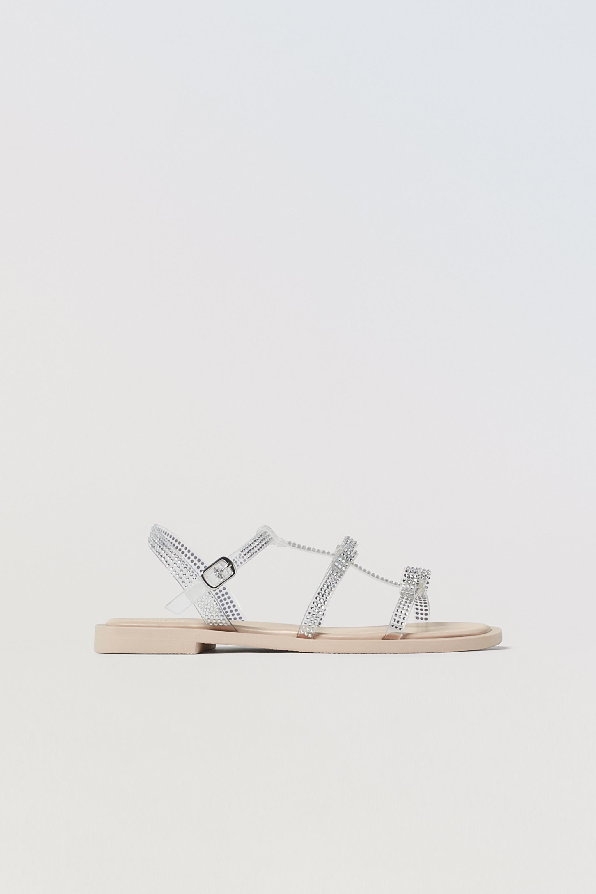 Zara white 2024 heeled sandals