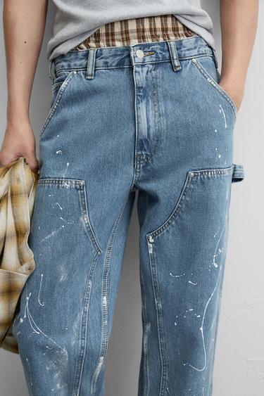 WASHED CARPENTER TROUSERS - Mid-blue by Zara - Image 6