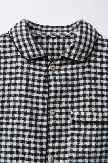 6-14 ANS/ PYJAMA À CARREAUX VICHY - Noir / Écru de Zara - Image 5