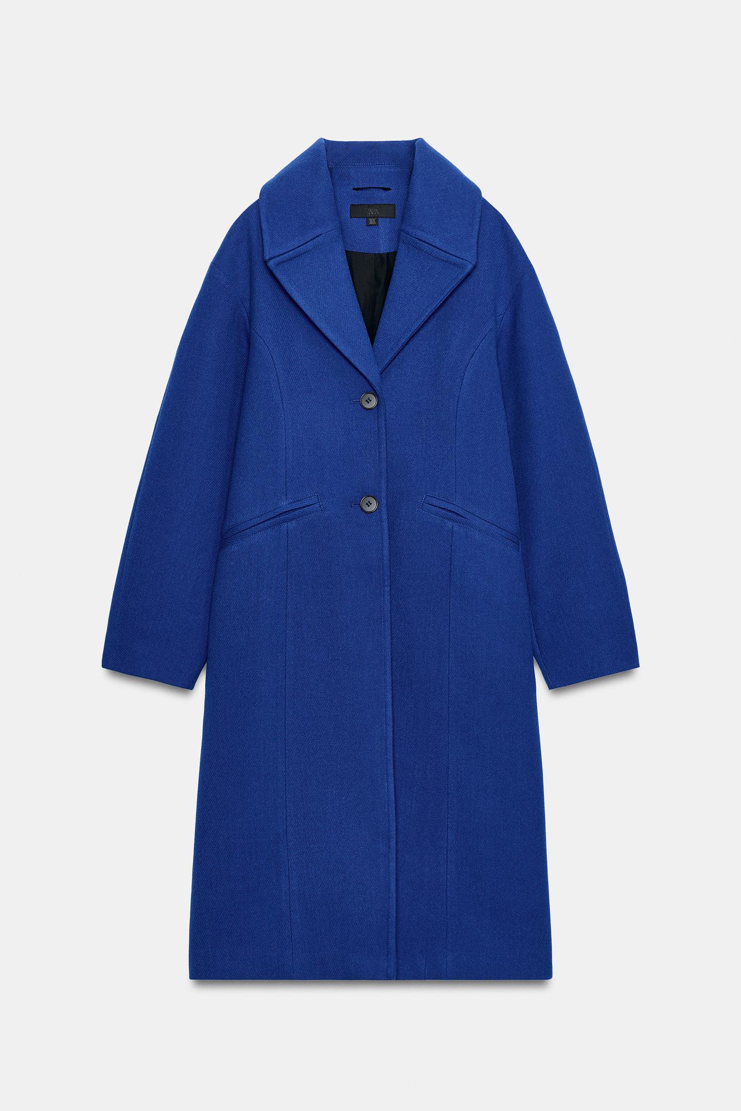 Женское пальто Zara Oversized Dropped Shoulder, цвет: Голубоватый — фото 9