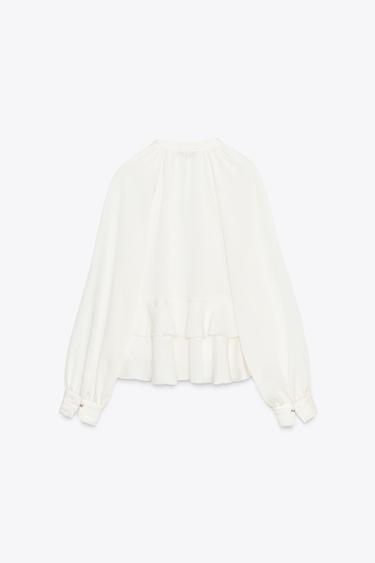 BLOUSE À VOLANTS - Écru de Zara - Image 5