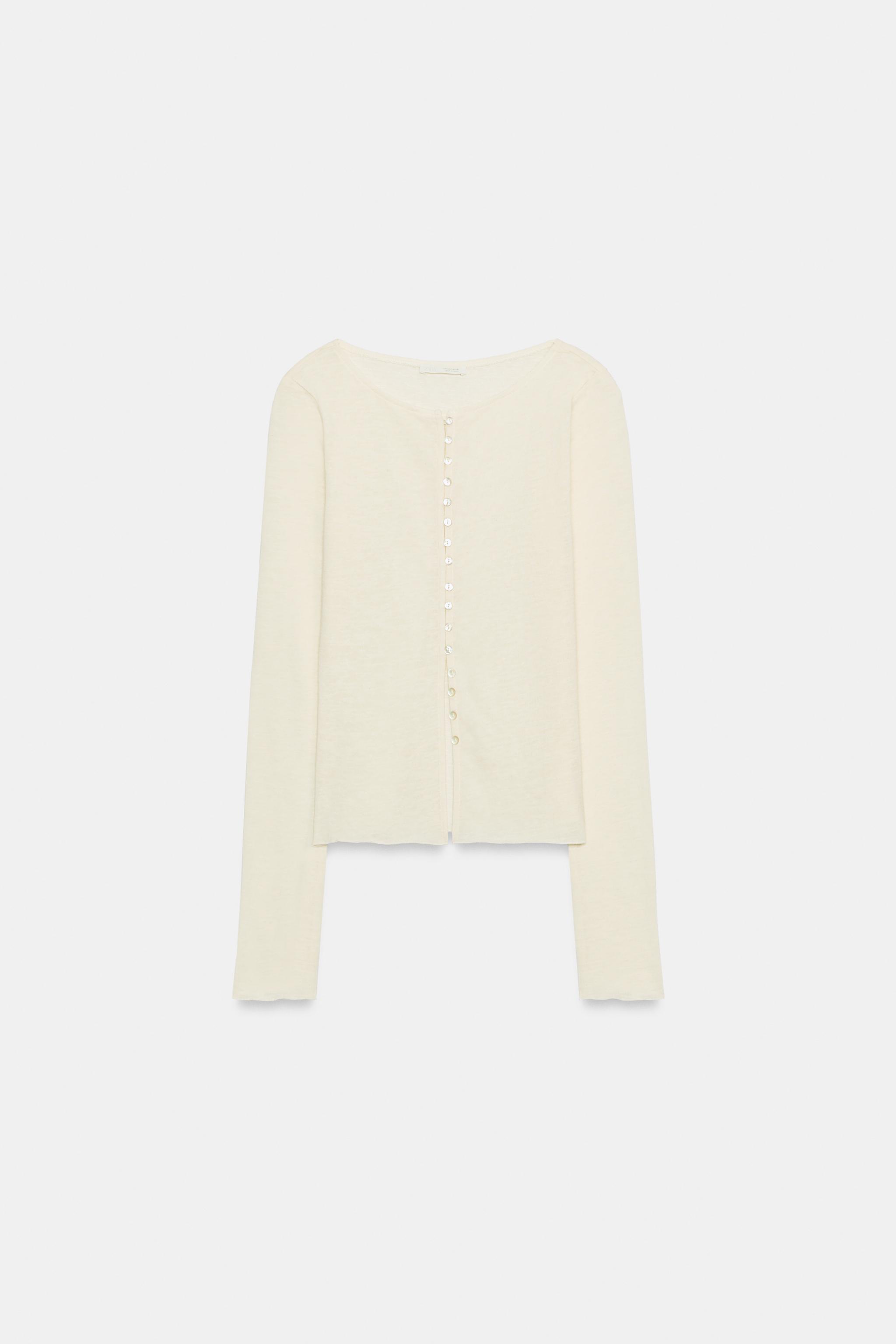 Zara DÜĞMELİ RUSTİK T-SHIRT görsel 5