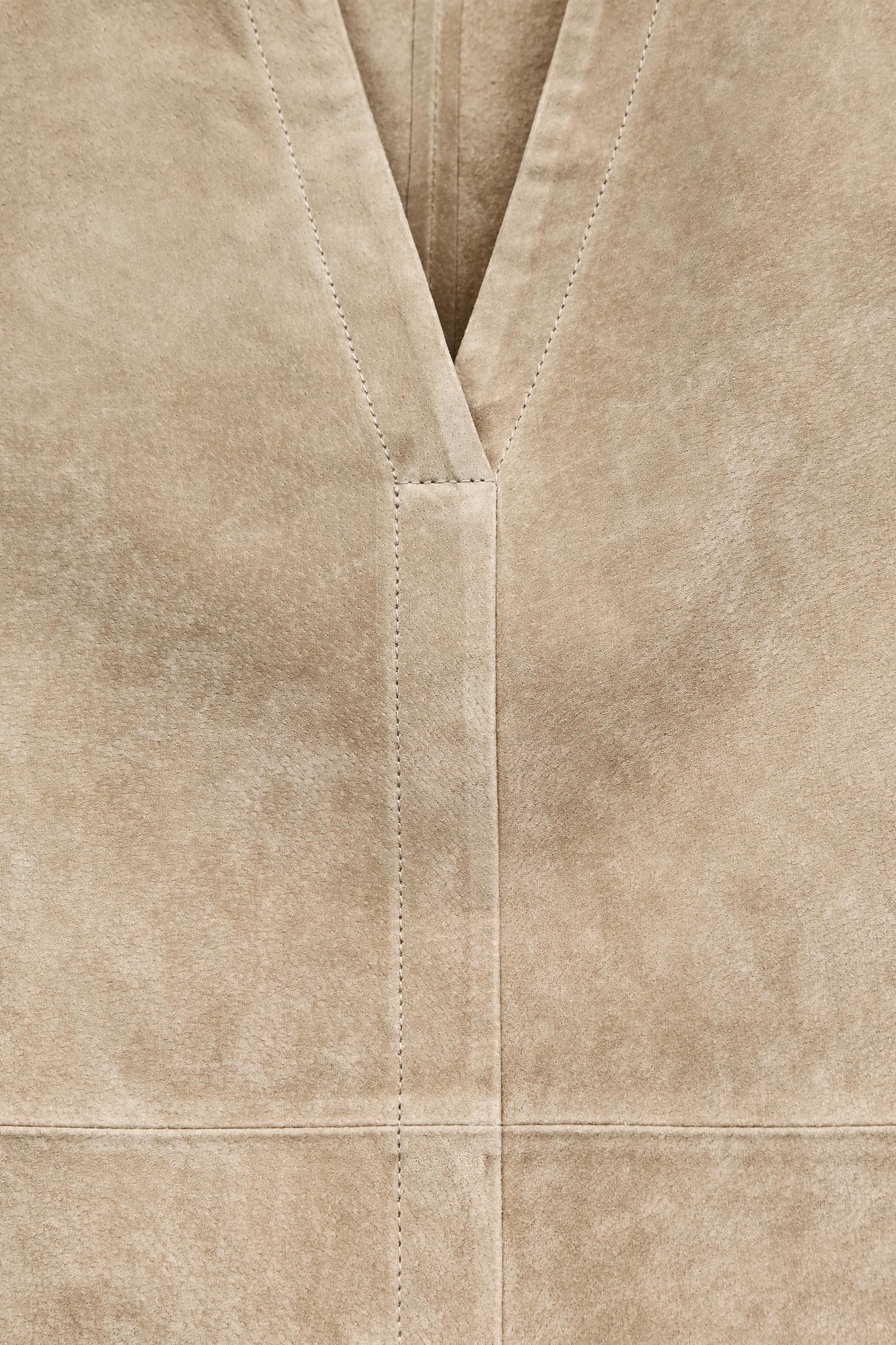 100% LEATHER POLO-COLLAR SHIRT