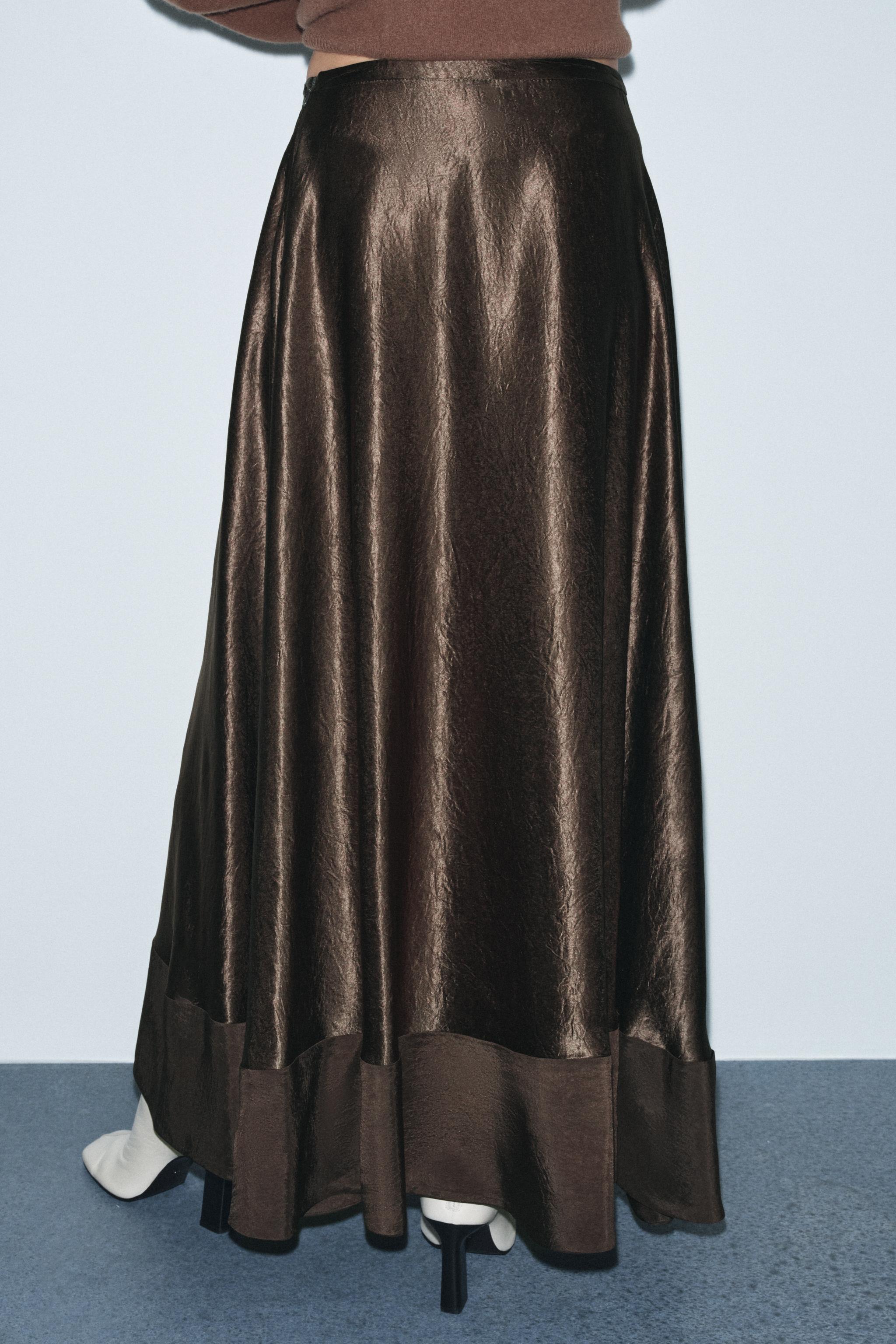 ZW COLLECTION LIMITED EDITION SATIN EFFECT MIDI SKIRT