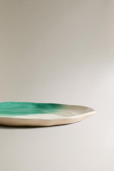 ASSIETTE À PAIN GRÈS DÉGRADÉ X COLLAGERIE - Vert / Écru de Zara - Image 3