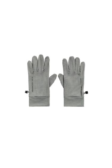 WOOL BLEND RUNNING GLOVES - Pearl grey by Zara