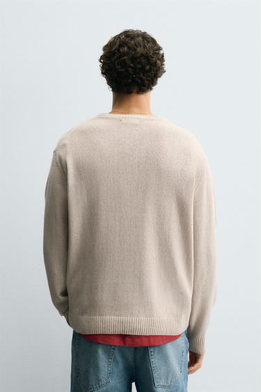 PULL COUPE DÉCONTRACTÉE STRUCTURÉ - Écru de Zara - Image 2